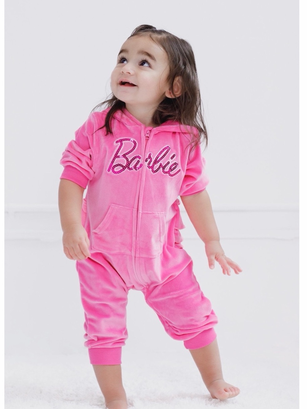 ***6 for $20***Barbie Pink Plush Hooded Onesie